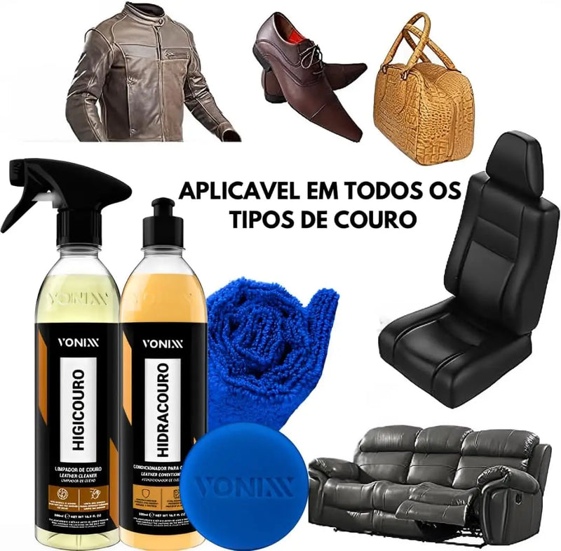 Kit de limpeza e hidratação de couro Vonixx Hydro